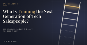 Sales career ladder with the lower rungs fading away, illustrating the decline in technology sales training